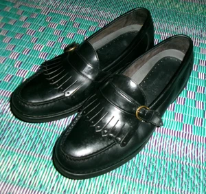 Vibram Rockport Herren 12 M Leder Schwarz Verstellbare Kneifschnalle Halbschuhe Mönch - Bild 1 von 8