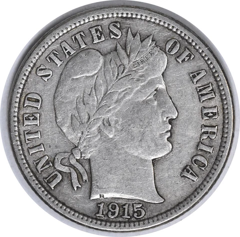1915-S/S Barber Silver Dime RPM1 Choice EF Uncertified #138 Cover