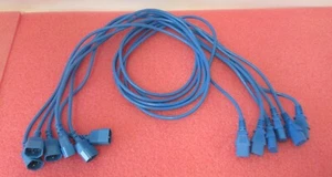 6 x Straight IEC C13 Socket To Straight IEC C14 Plug Power Cable Blue 1.5m - Picture 1 of 7