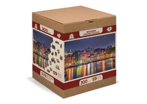 Amsterdam by Night 300 Piece Wood Jigsaw Puzzle Wooden City New - Picture 1 of 5