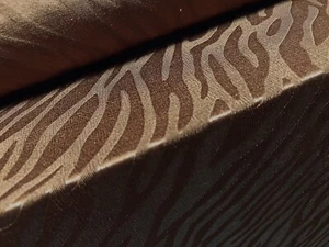 Slinky Stretch Spandex Jersey Fabric, Per Metre - Zebra Animal Jacquard - Brown - Picture 1 of 3