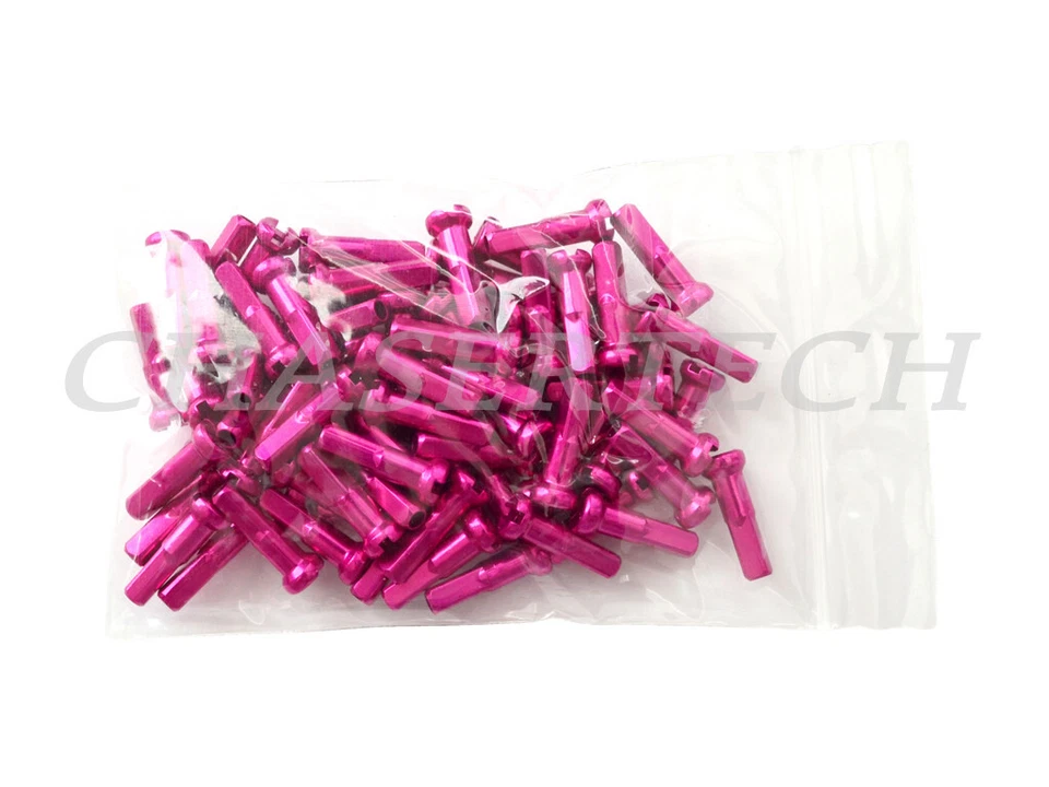 Pezones de radios de aleación para bicicleta 7075 1,8 mm 15G 5/8" 100 piezas rosa intenso Foto 1 de 1