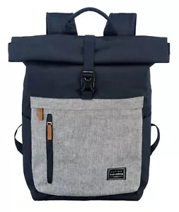 travelite Basic Rollup Backpack Rucksack Tasche Marine / Grey Blau - Bild 1 von 5