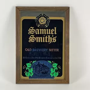 Letrero de espejo vintage Samuel Smith's Old Brewery amargo enmarcado 11" x 8" Mancave de - Imagen 1 de 3