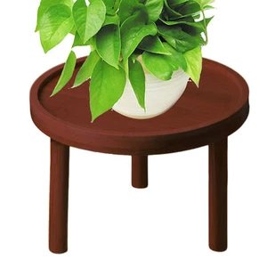 Small Wooden Stool Round Wood Foot Sitting Chair Side Table Plant Display Stand - Picture 1 of 18
