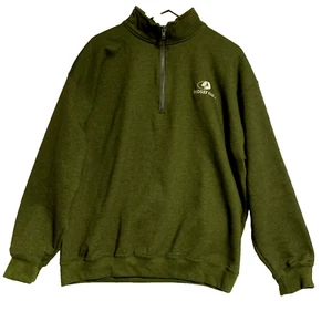 Mossy Oak Fleece Sweatshirt 1/4 Zip Mock Neck Long Sleeve Green Men XL Hunting - Picture 1 of 7