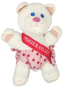 Avon Vintage 1989 Umarmungen & Küsse Nylon Bär Katze Plüschtier Kuscheltier Spielzeug weich 12 Zoll - Bild 1 von 6