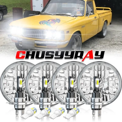 4PCS 5.75 5-3/4" Chrome LED Headlights DOT For Chevrolet Corvette 1959-1975 1976 - Image 1 of 4