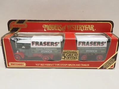 VINTAGE LTD EDITION 1986 MATCHBOX Y27 1922 FODEN STEAM WAGON & TRAILER IN BOX - Image 1 of 4