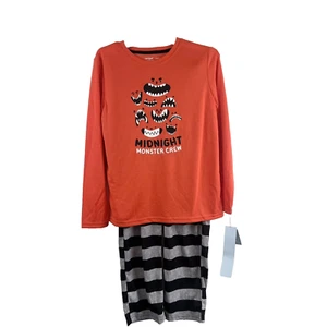 Kids Halloween Pajamas Midnight Monster Cat And Jack Orange Set Size M - Picture 1 of 6