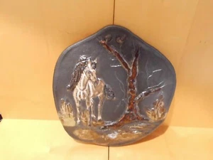 Wandbild 21 cm Keramik Neu Pferde - Bild 1 von 2