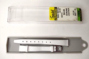 Speidel Express White Watch Band Replacement 10 mm Wide 6" Long Leather - Picture 1 of 12