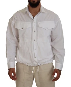 DSQUARED2 JacketWhite Cotton Collared Casual Men Long Sleeves IT48/US38/M 750usd - Picture 1 of 12