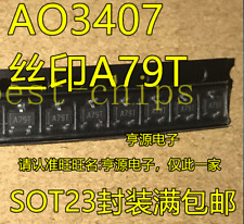 50 PCS AO3407 A79T 30V/4.3A P-Channel MOSFET SMD SOT-23 New & original #K1995
