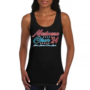 Madonna Cher 2024 Make America Diva Again Women's Tank Top Pop Culture Icon - Picture 1 of 36