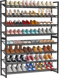 Large Shoe Rack 8 Tier Shoe Organizer, Heavy Duty Metal 4-Tier Stackable Shoe St - Picture 1 of 6