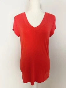 Merona Damen Shirt Oberteil Bluse Größe L Orange V-Ausschnitt Kurzarm - Bild 1 von 11