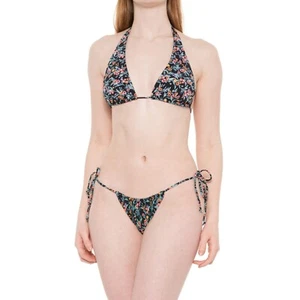 NWT Body Glove Abloom Luana Bikini Top  & Kalea Bottoms Set Black Floral Size S - Picture 1 of 3