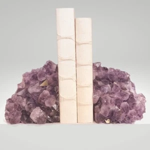 Amethyst Cluster Bookends Featuring Solid Large Gemstone Points, Purple Crystal - Picture 1 of 10