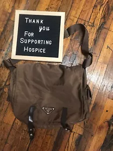 Prada Brown Nylon Messenger Bag - Picture 1 of 8