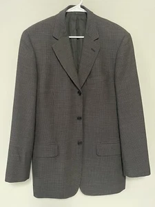 Calvin Klein 100% Wool Blazer Size 39R Made In Italy Black/Gray/Brown - Picture 1 of 9