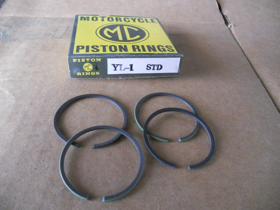Anillos de pistón STD marca MC nuevos se adaptan a: Yamaha 1966-1967 YL1 134-11610-00 Foto 1 de 1