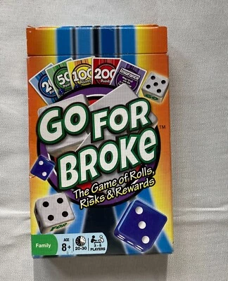 2011 Winning Moves Go For Broke The Game of Rolls, Risks, & Rewards Contents New - Image 1 of 4