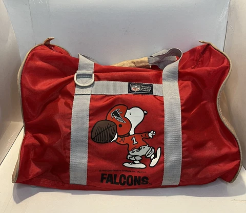 Vintage ATLANTA FALCONS Snoopy NFL Duffle Bag 1980s Mint Shultz Peanuts Cover