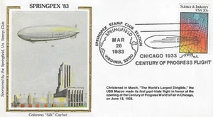 Chicago Graf Zeppelin 50th Anniv Century Progress Flight USA Colorano Silk 1983 - Picture 1 of 1