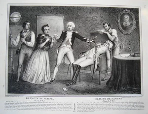 Le Provost de Beaumont Hungersnotpakt Tod von Val alte Lithographie 1830 2 - Bild 1 von 1