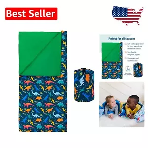 Jurassic Dinosaurs Kids Sleeping Bag, Lightweight & Travel-Ready for Adventures - Picture 1 of 7