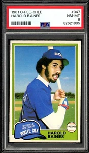 1981 TOPPS OPC O PEE CHEE #347 Harold Baines HOF Rookie PSA 8 NM-MT White Sox RC - Picture 1 of 2