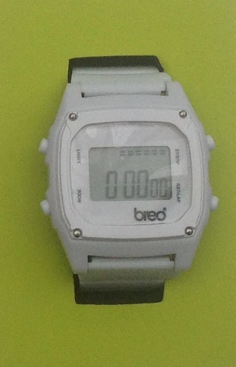 Reloj digital Breo unisex con esfera gris y correa de plástico blanca Foto 1 de 1