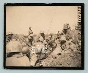 WW2 Type-1 USMC Marine Corps IWO JIMA Photo MARINES IN COMBAT by Dreyfuss - Picture 1 of 2