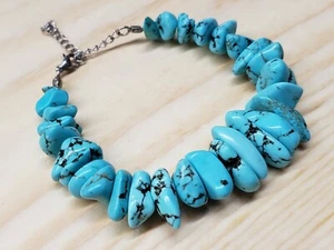 Howlite & Stainless Steel Chain Adjustable to 6"-8" Bracelet with Lobster... - Picture 1 of 5