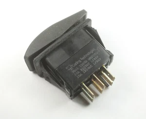 Carling Rocker Switch DPDT, 15A @125VAC, 10A @250VAC, 1/2HP, Rubber Actuator - Picture 1 of 4