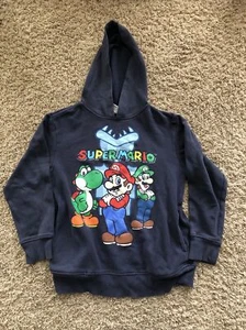 Super Mario Luigi Yoshi Pullover Hoodie sz L 10/12 Youth  2013 Nintendo Licensed - Picture 1 of 11