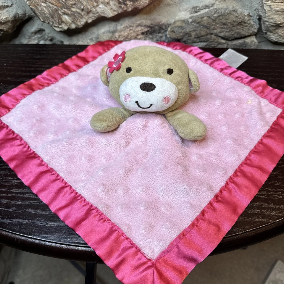 Manta de seguridad Garanimals Mono felpa rosa satinado flor Foto 1 de 4