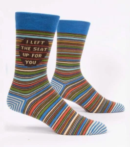 *NUEVO* Calcetines Q azules "I Left the Seat Up For You" para hombre talla 7-12 - Imagen 1 de 2
