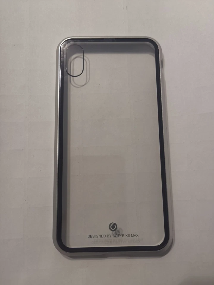 cover per iPhone x vetro callamitato  custodia copertina case 360° argento - Immagine 1 di 4