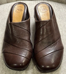 Womens Nurture Swift Brown Soft Leather Slip On Shoes Comfort Dress Mules Sz 7.5 - Picture 1 of 9
