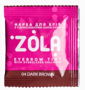 ZOLA Eyebrow Tint Collagen 04 Dark Brown Sachet Mini Size 5 ml./0.16 fl.oz. - Picture 1 of 1