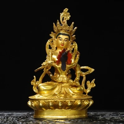 Estatua de Buda [Buda alegre] pintada en cobre dorado Foto 1 de 4