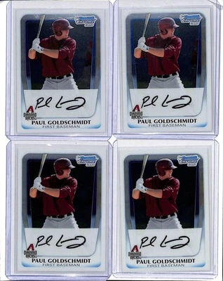 (4) Lot 2011 Bowman Chrome Paul Goldschmidt 1st #BCP99 Diamondbacks - Image 1 of 2