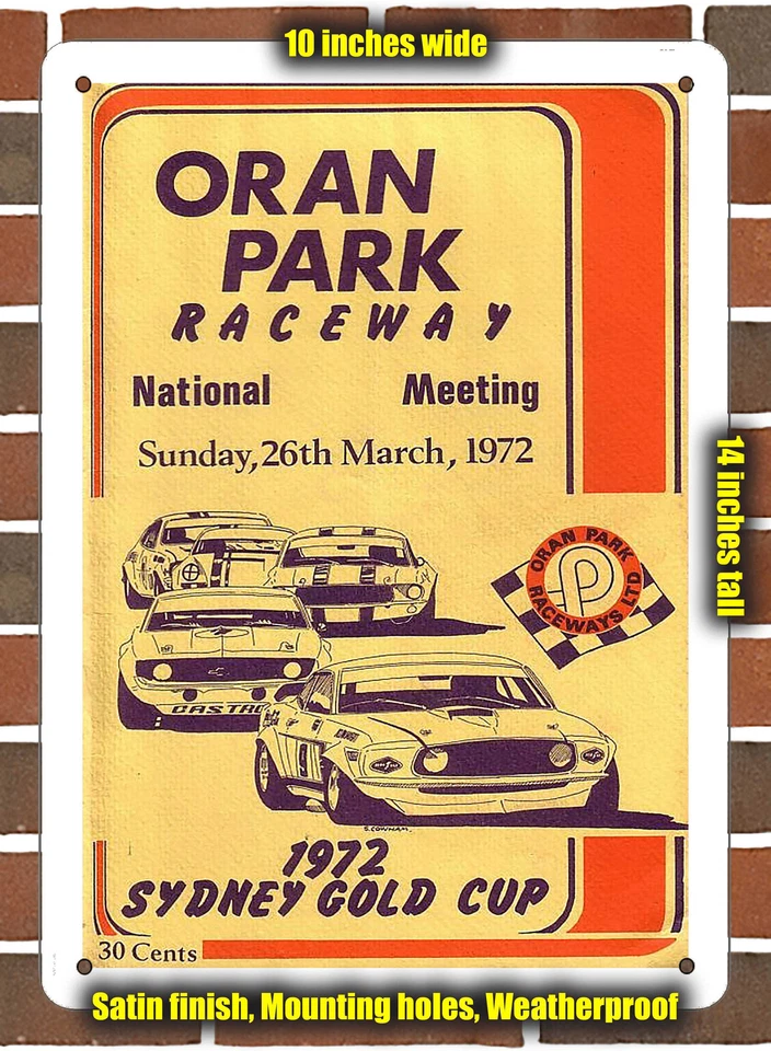 Metal Sign - 1972 Oran Park Raceway Racing Program - 10x14 inches - Image 1 of 1