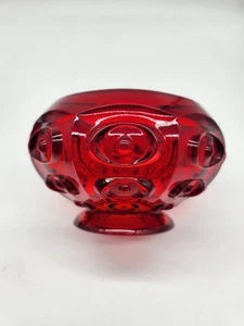 Rarität Vintage Wikinger Glas Bullseye Flowerlite rubinrot Schale Blumenfrosch - Bild 1 von 4