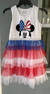 Girl’s Disney Tulle Ruffle Patriotic Fourth Of July Dress Size 14/16 - Picture 1 of 4