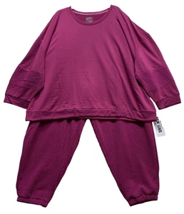 Muk Luks Woman’s NWT Purple Plus Size 5X Quilted 2 Piece Jogger/Lounge Set - Picture 1 of 21