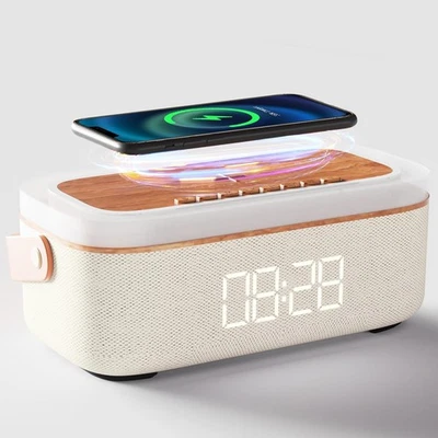 LOVME Alarm Clock Bluetooth Speaker for Bedroom, Bluetooth Stereo Sound Speaker - Image 1 of 4