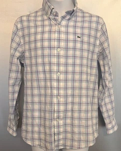 Vineyard Vines Boys Size Small Shirt Whale Button Down Long Sleeve Check EUC - Picture 1 of 3